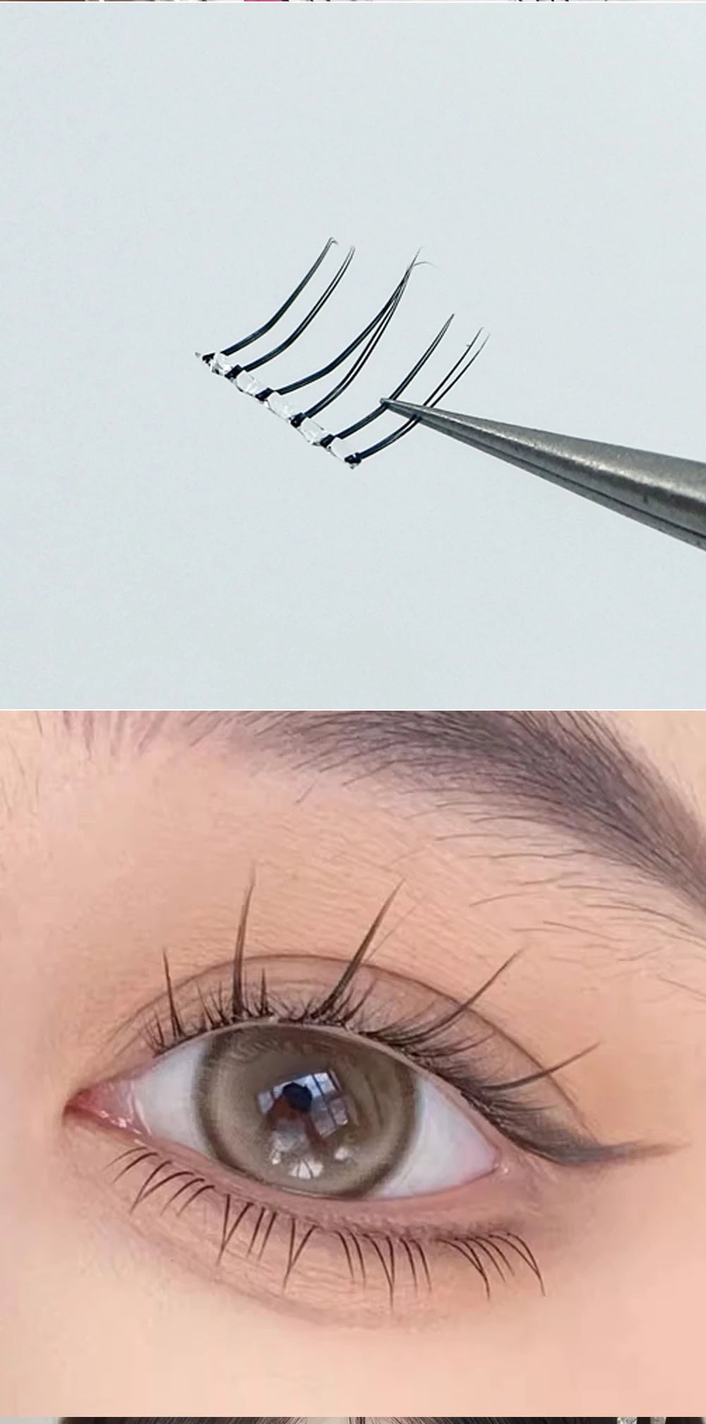 Self Adhesive Bottom Lashes No Glue Needed Reusable Under Eyelash Korean / Makeup DIY Individual Manga Lash Clusters