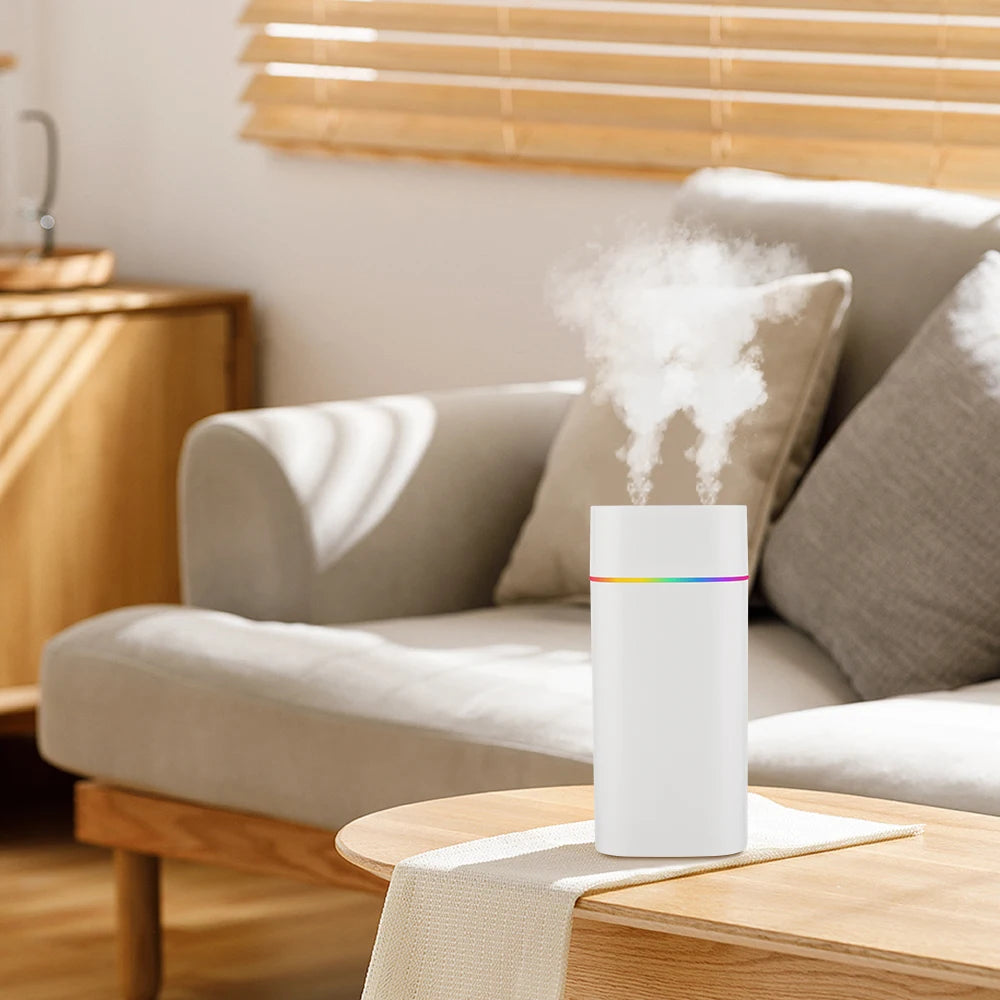USB Cool Mist Sprayer Portable 600ml Electric Air Humidifier Aroma Oil Diffuser with Colorful Night Light for Home Car