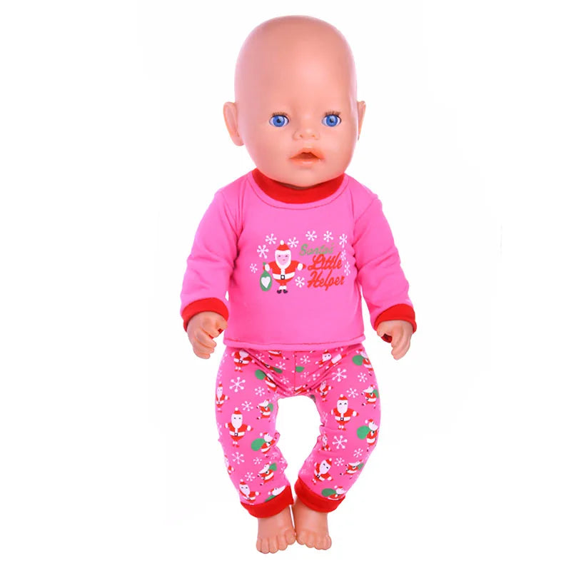 2 Pcs/Set Animal Pajamas Suit For 43 Cm Born Baby Reborn Doll Clothes Accessories 18 Inch Doll Girls Toys Our Generation Nenuco