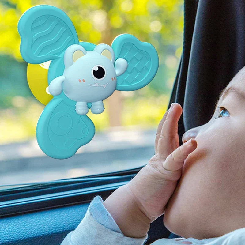 Baby Bath Toys Funny Bathing Sucker Spinner Suction Cup Cartoon Rattles Fidget Educational Toys For Children Boys Gift