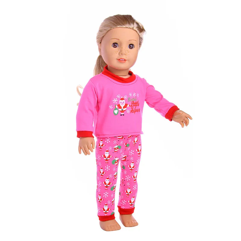 2 Pcs/Set Animal Pajamas Suit For 43 Cm Born Baby Reborn Doll Clothes Accessories 18 Inch Doll Girls Toys Our Generation Nenuco