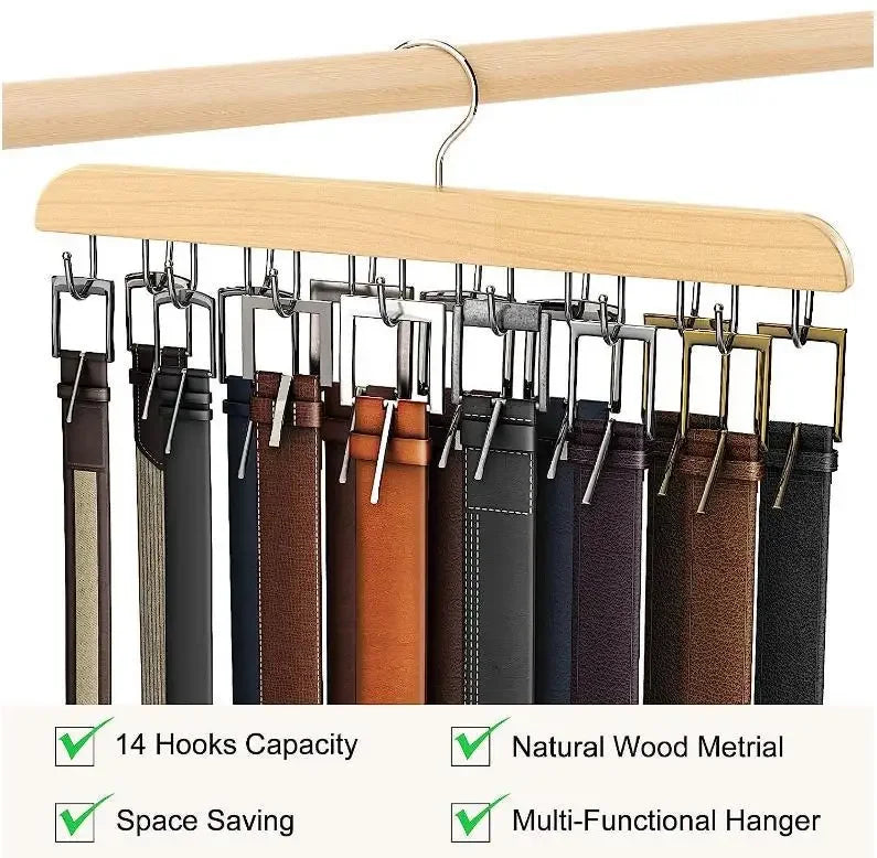 Wooden Belt Rack Women Storage Hangers for Clothes Case Home Wardrobe Accessories Supplly Scarf Organizer Men Tie Belt Hangers