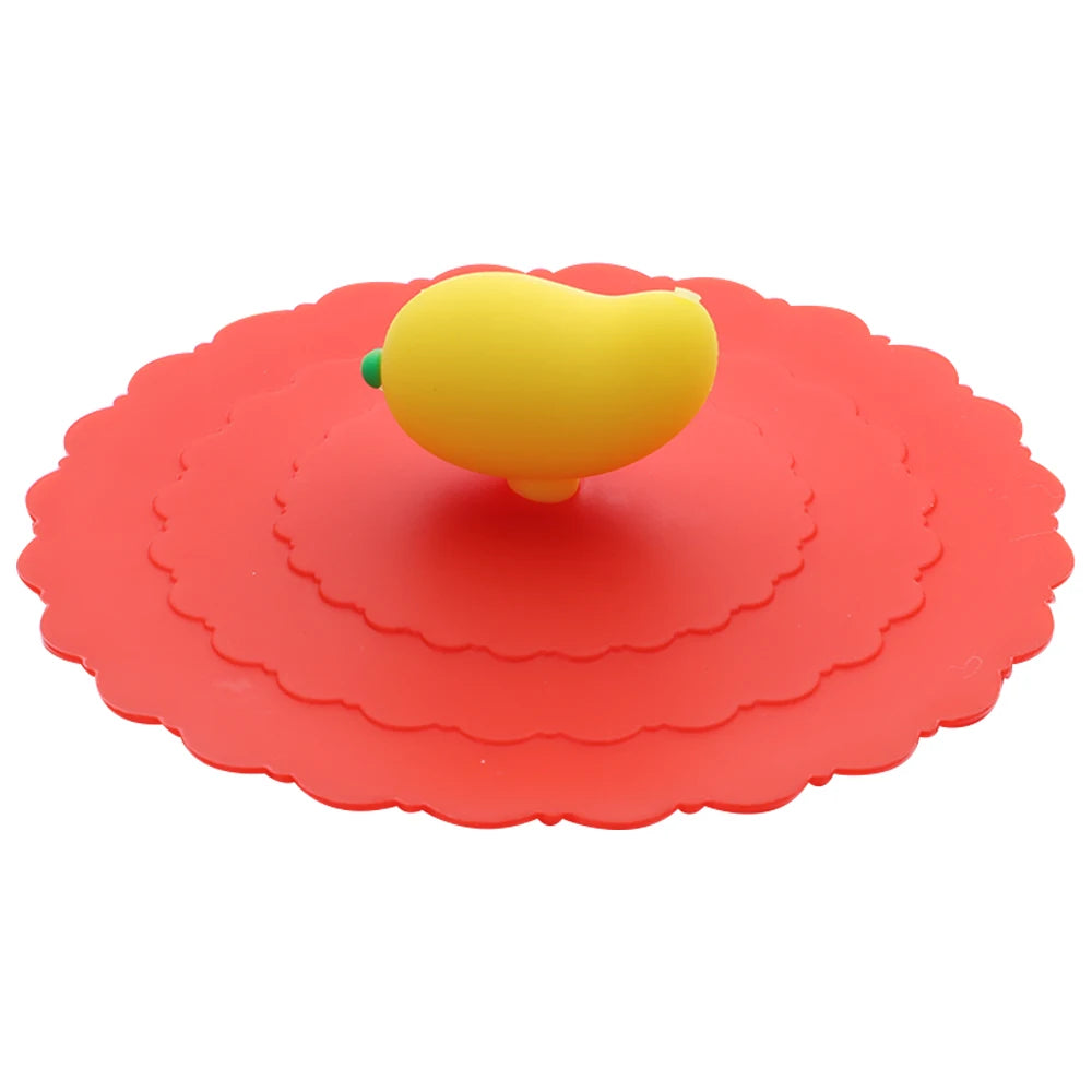 Cartoon 10cm Cute Silicone Cup Cover Heat-resistant Leak Proof Sealed Lids Cap Dustproof Cup Cover Suction Cup Cover Tea Lids