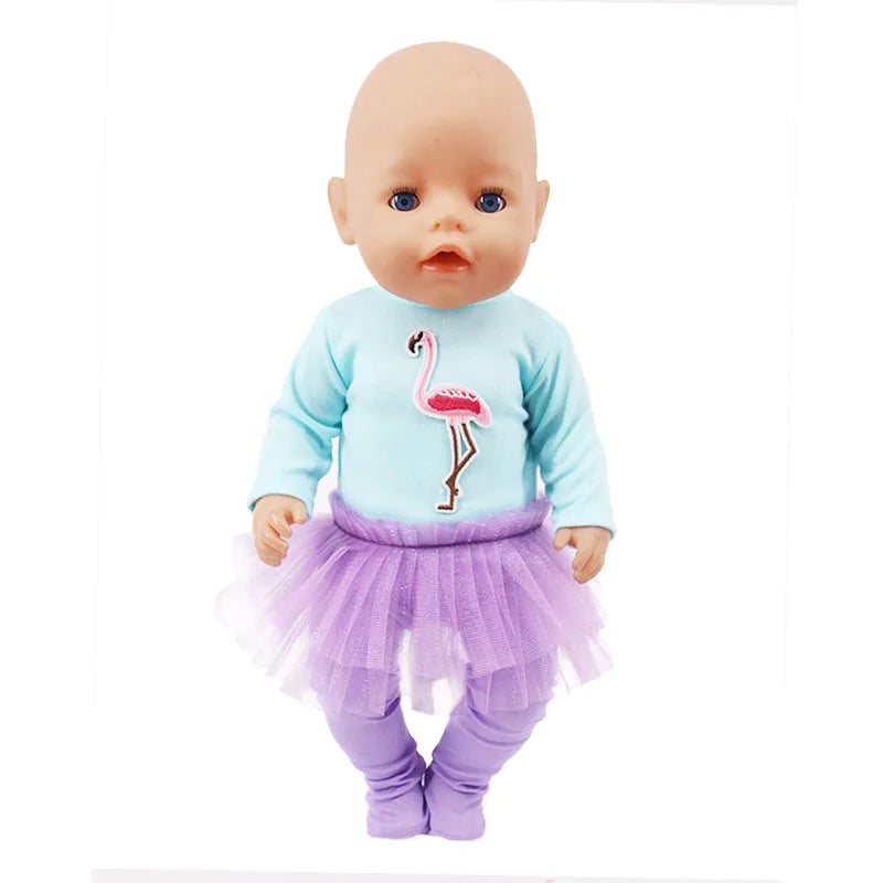 2 Pcs/Set Animal Pajamas Suit For 43 Cm Born Baby Reborn Doll Clothes Accessories 18 Inch Doll Girls Toys Our Generation Nenuco
