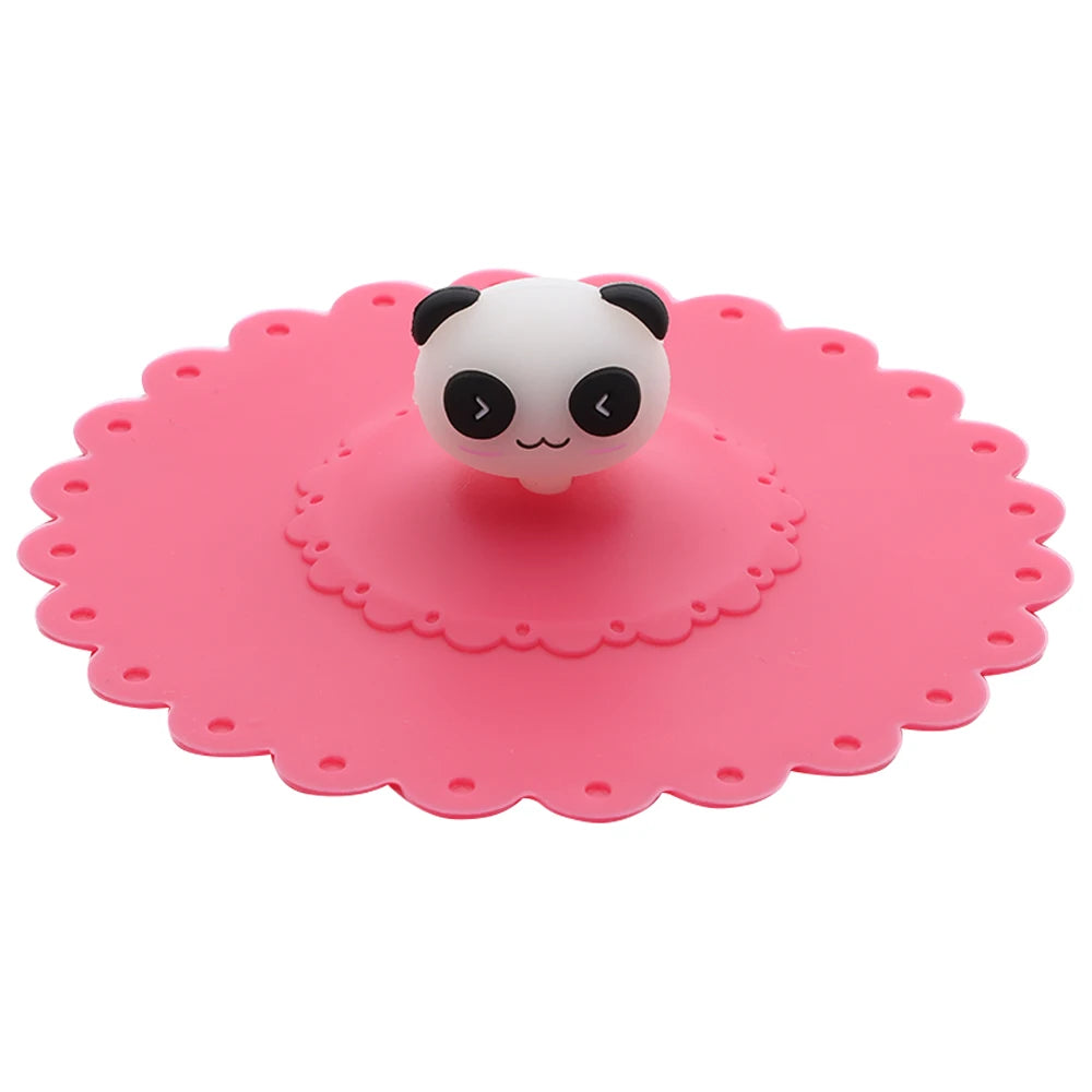 Cartoon 10cm Cute Silicone Cup Cover Heat-resistant Leak Proof Sealed Lids Cap Dustproof Cup Cover Suction Cup Cover Tea Lids