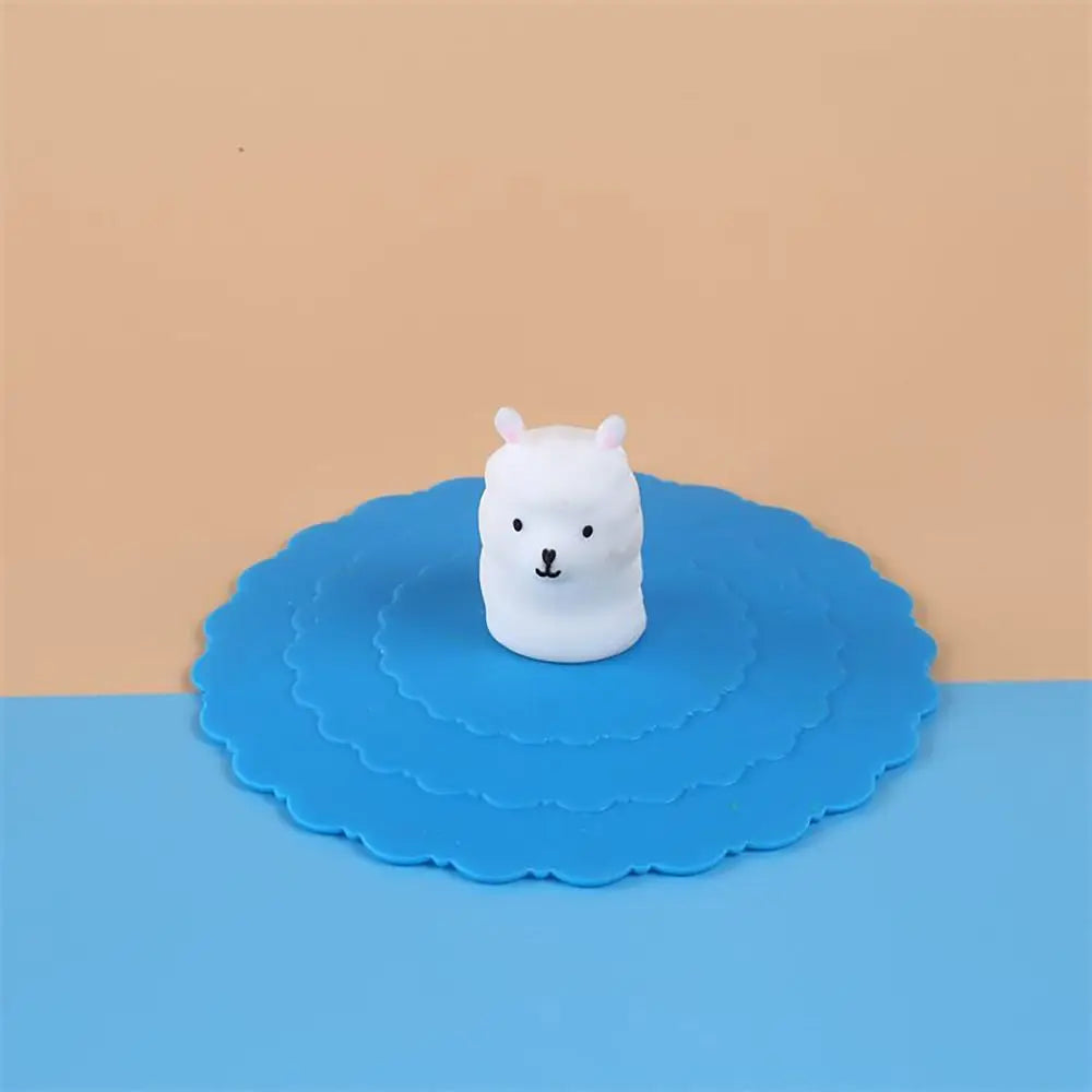 Cartoon 10cm Cute Silicone Cup Cover Heat-resistant Leak Proof Sealed Lids Cap Dustproof Cup Cover Suction Cup Cover Tea Lids