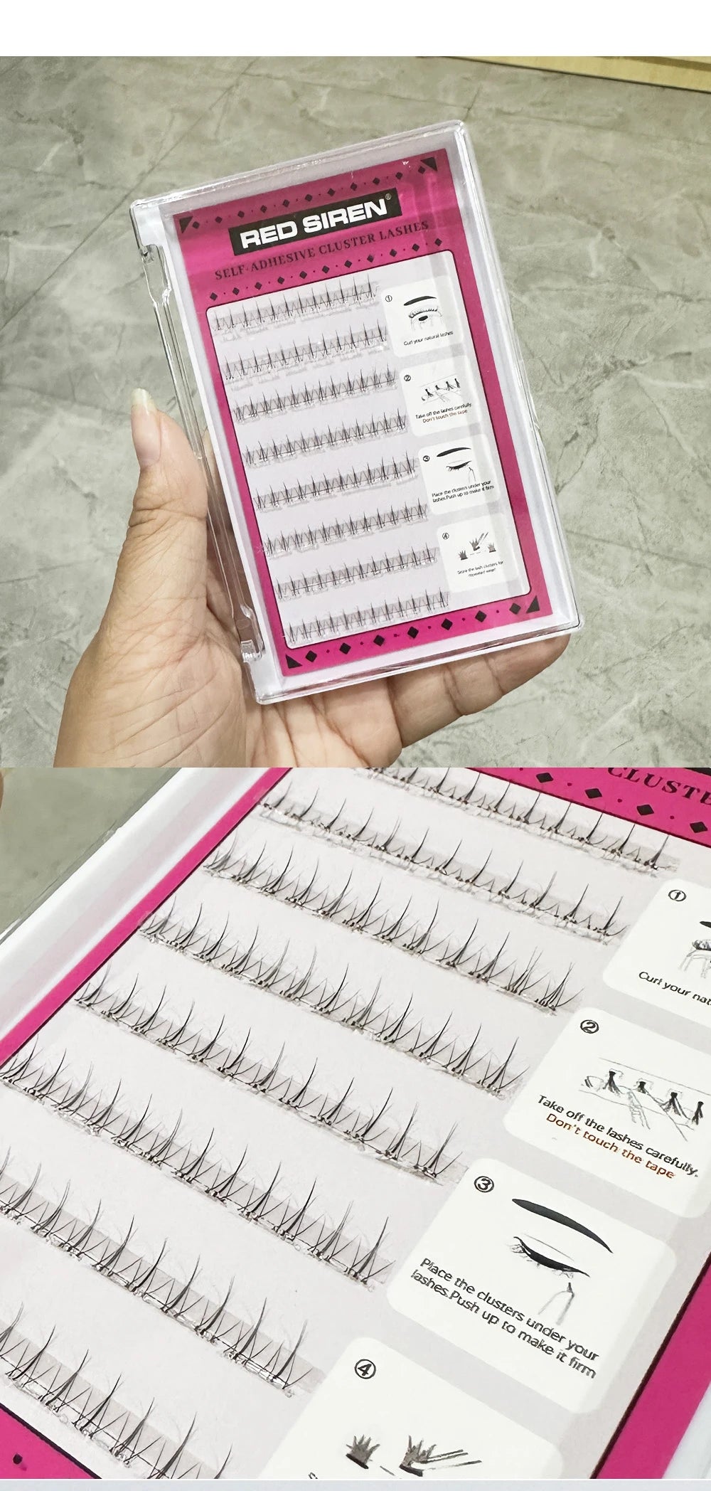 Self Adhesive Bottom Lashes No Glue Needed Reusable Under Eyelash Korean / Makeup DIY Individual Manga Lash Clusters