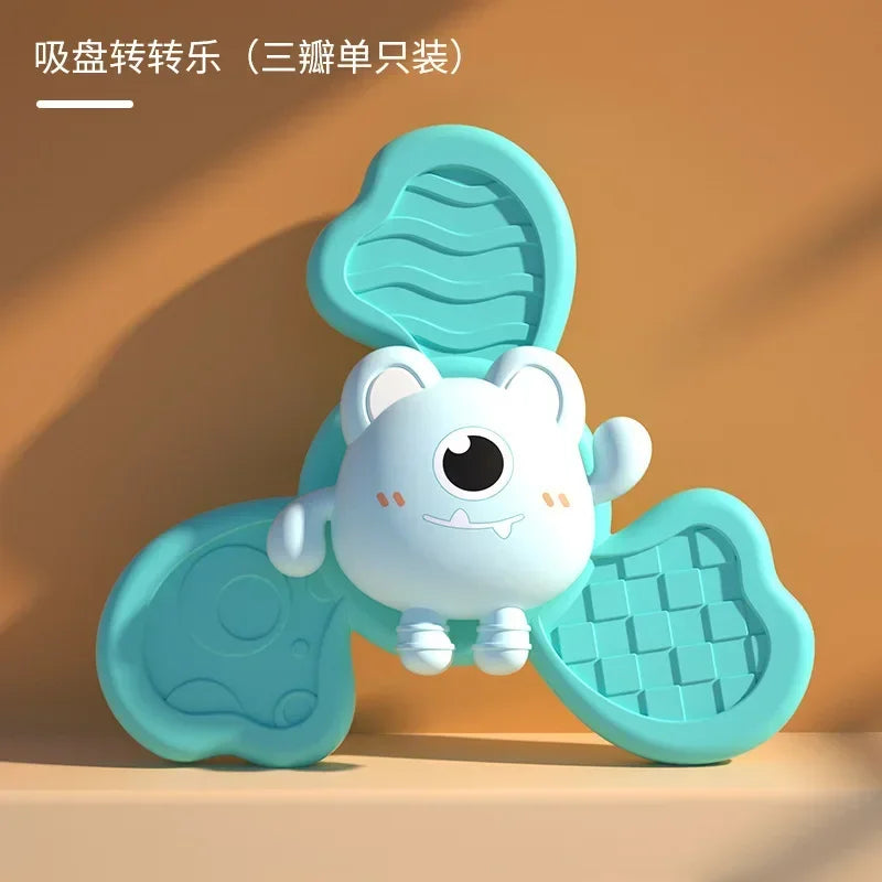 Baby Bath Toys Funny Bathing Sucker Spinner Suction Cup Cartoon Rattles Fidget Educational Toys For Children Boys Gift