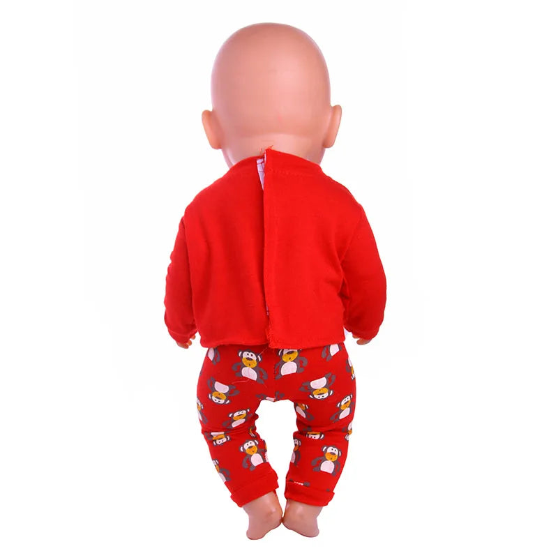 2 Pcs/Set Animal Pajamas Suit For 43 Cm Born Baby Reborn Doll Clothes Accessories 18 Inch Doll Girls Toys Our Generation Nenuco