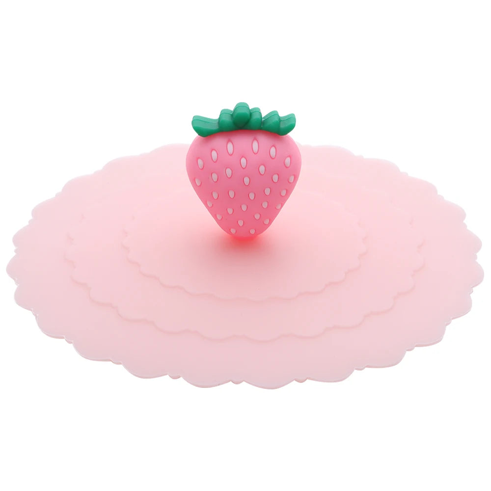 Cartoon 10cm Cute Silicone Cup Cover Heat-resistant Leak Proof Sealed Lids Cap Dustproof Cup Cover Suction Cup Cover Tea Lids
