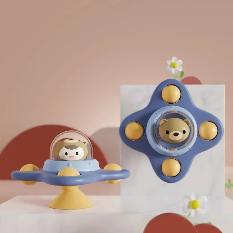 Baby Bath Toys Funny Bathing Sucker Spinner Suction Cup Cartoon Rattles Fidget Educational Toys For Children Boys Gift