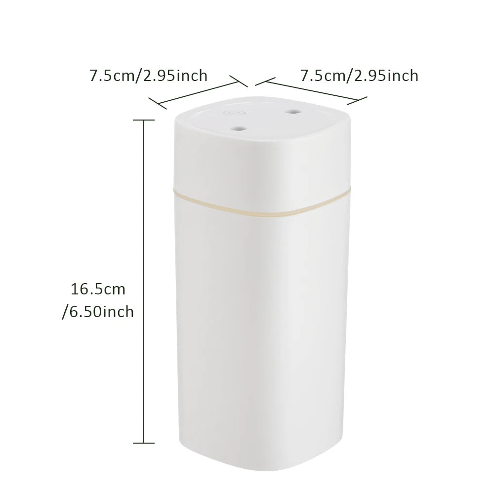 USB Cool Mist Sprayer Portable 600ml Electric Air Humidifier Aroma Oil Diffuser with Colorful Night Light for Home Car