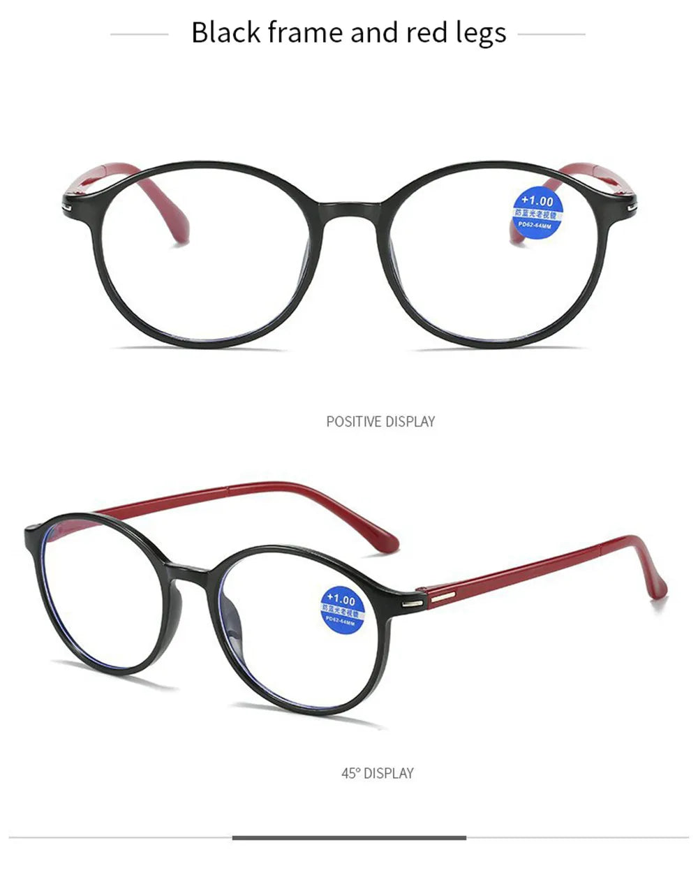 Reading Glasses Men Women Vintage Anti Blue Light Presbyopic Eyeglasses Round Full Frame Eyewear +1.0+1.5+2.0+2.5 +4.0