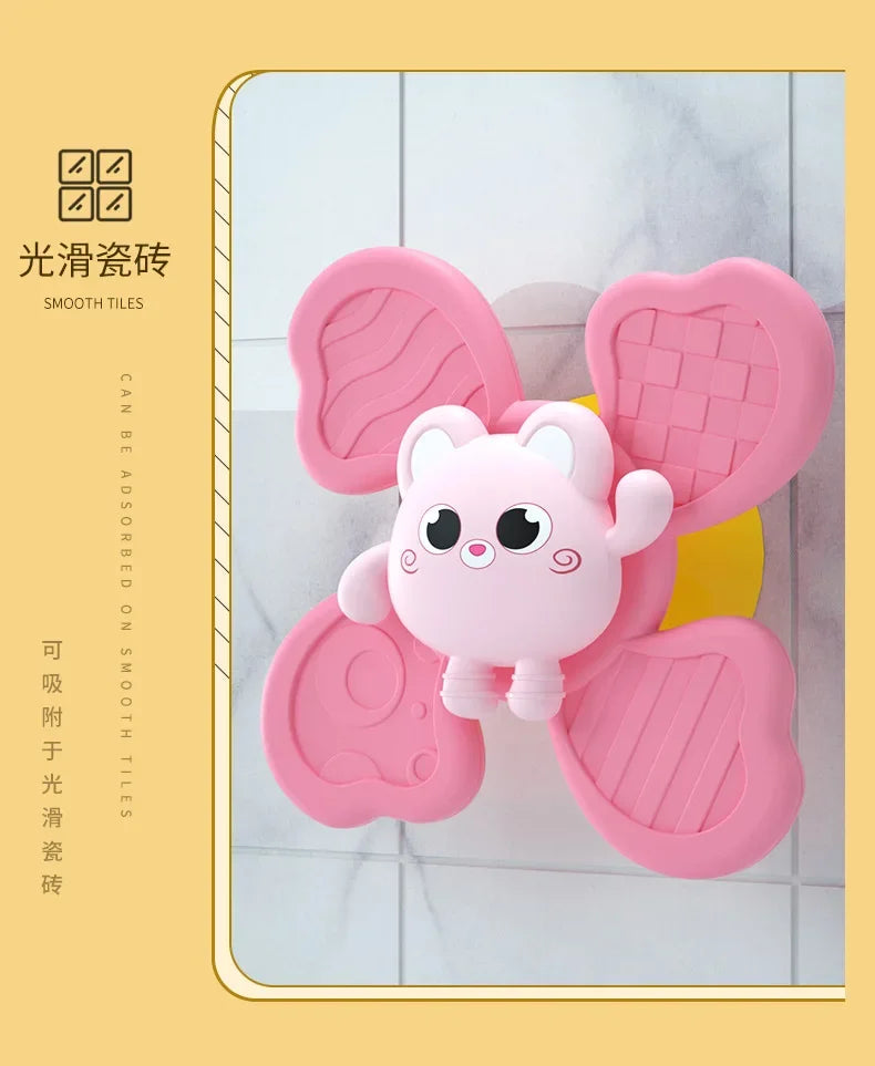 Baby Bath Toys Funny Bathing Sucker Spinner Suction Cup Cartoon Rattles Fidget Educational Toys For Children Boys Gift
