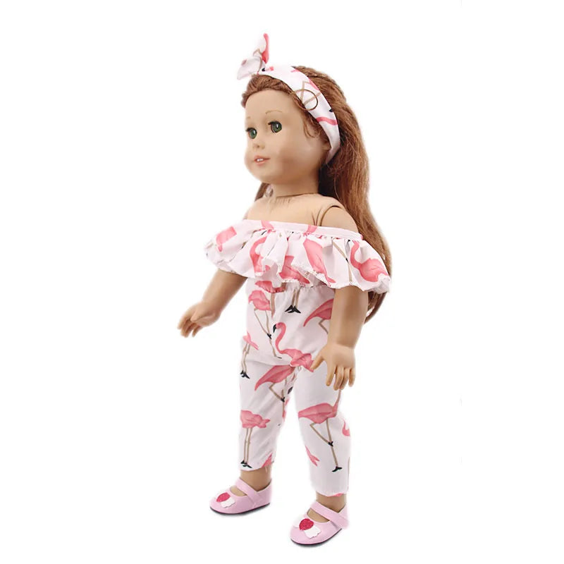 2 Pcs/Set Animal Pajamas Suit For 43 Cm Born Baby Reborn Doll Clothes Accessories 18 Inch Doll Girls Toys Our Generation Nenuco