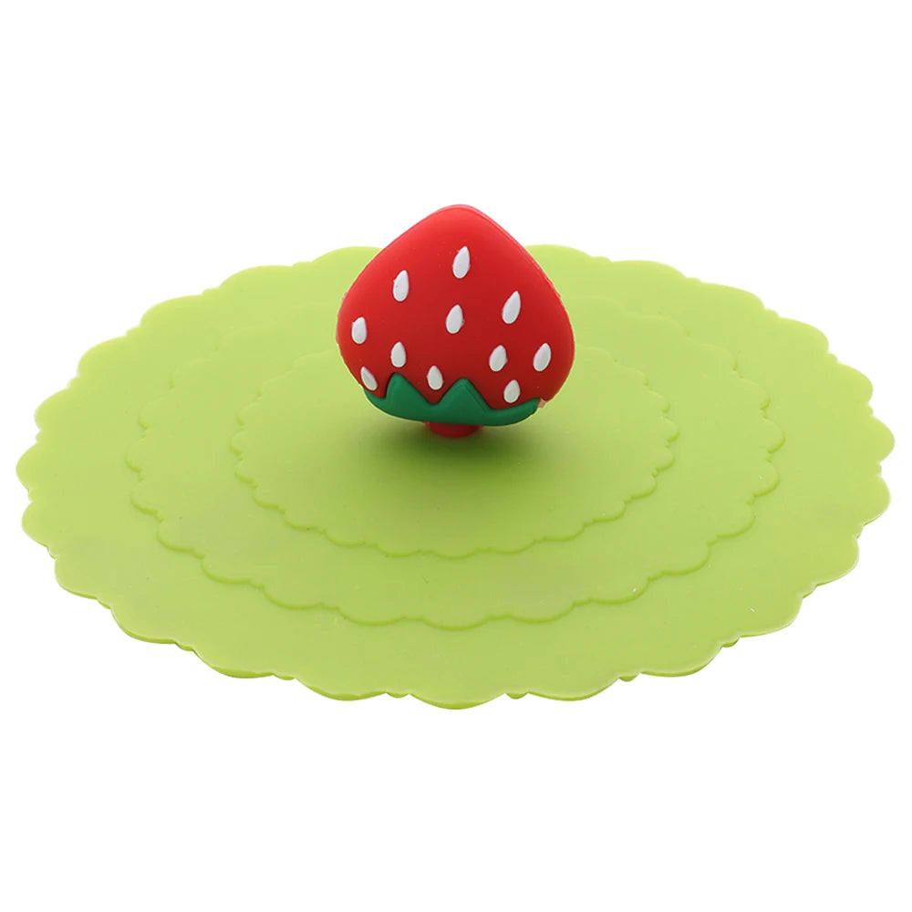 Cartoon 10cm Cute Silicone Cup Cover Heat-resistant Leak Proof Sealed Lids Cap Dustproof Cup Cover Suction Cup Cover Tea Lids