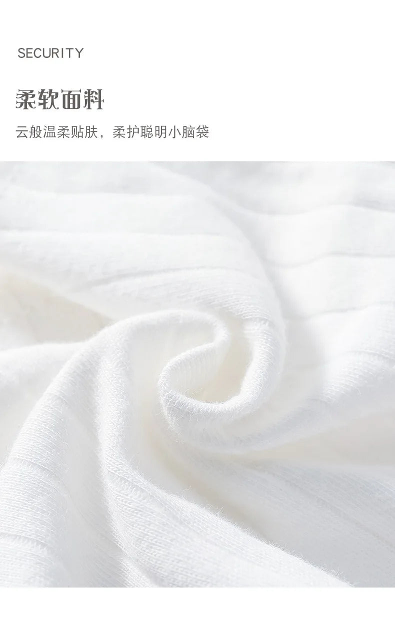 Soft Infant Beanies Caps Baby Hat Cartoon Bear Boneless Muslin Hat Newborn Headwear Windproof Spring Hat 0-3M Baby Hats