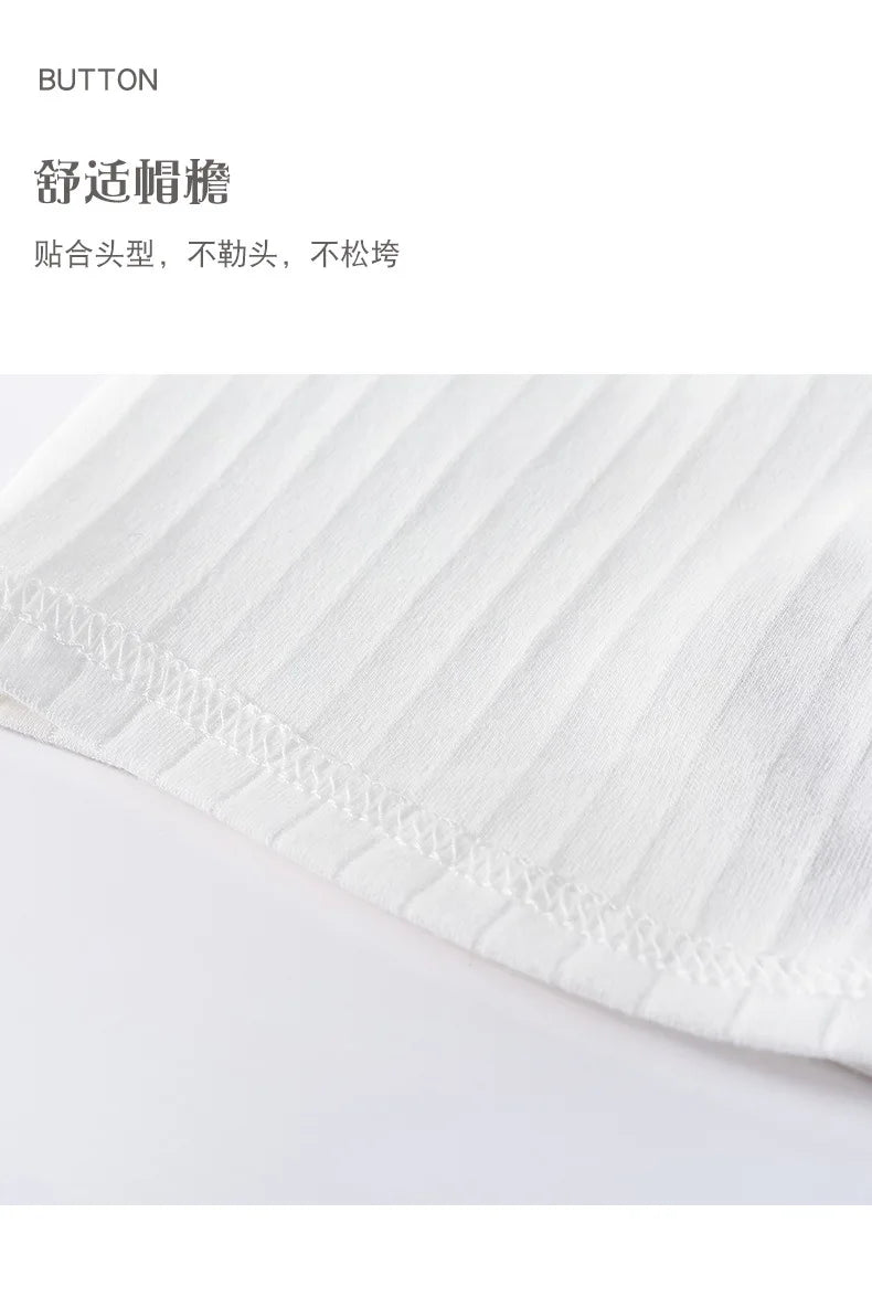 Soft Infant Beanies Caps Baby Hat Cartoon Bear Boneless Muslin Hat Newborn Headwear Windproof Spring Hat 0-3M Baby Hats