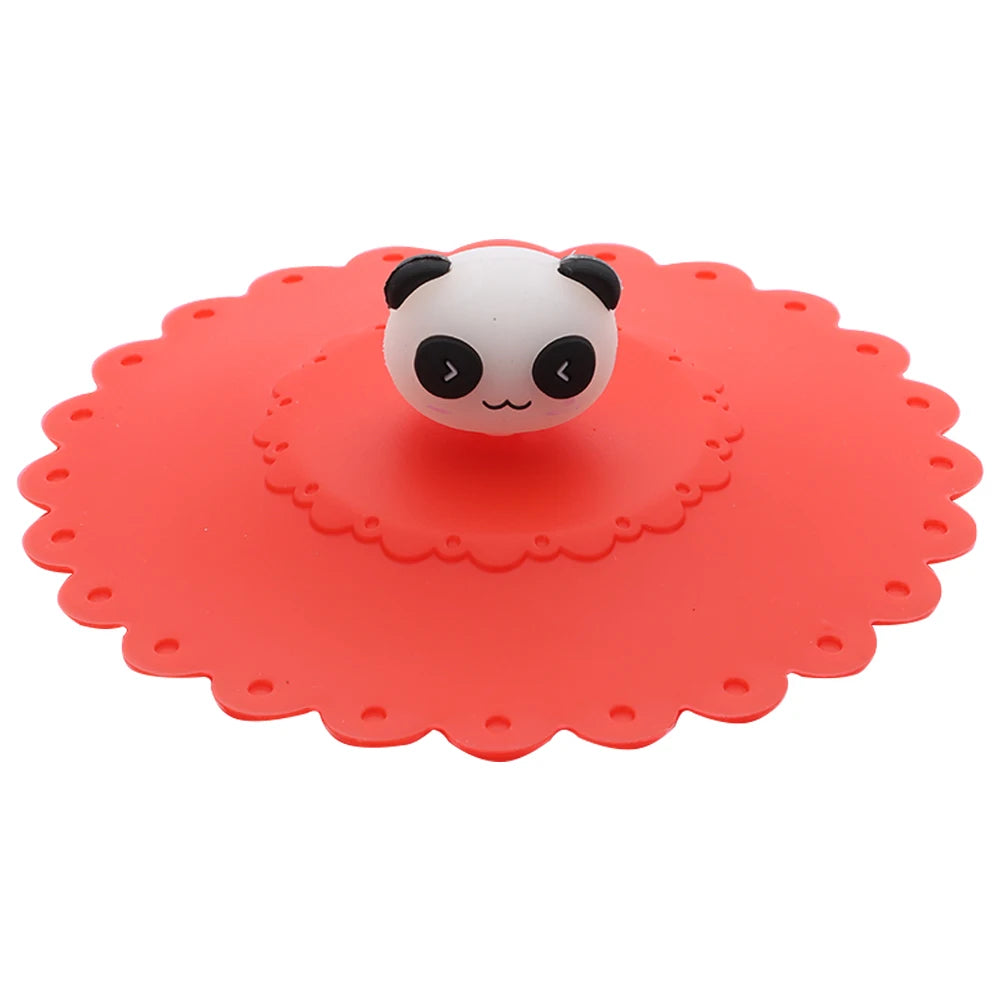 Cartoon 10cm Cute Silicone Cup Cover Heat-resistant Leak Proof Sealed Lids Cap Dustproof Cup Cover Suction Cup Cover Tea Lids