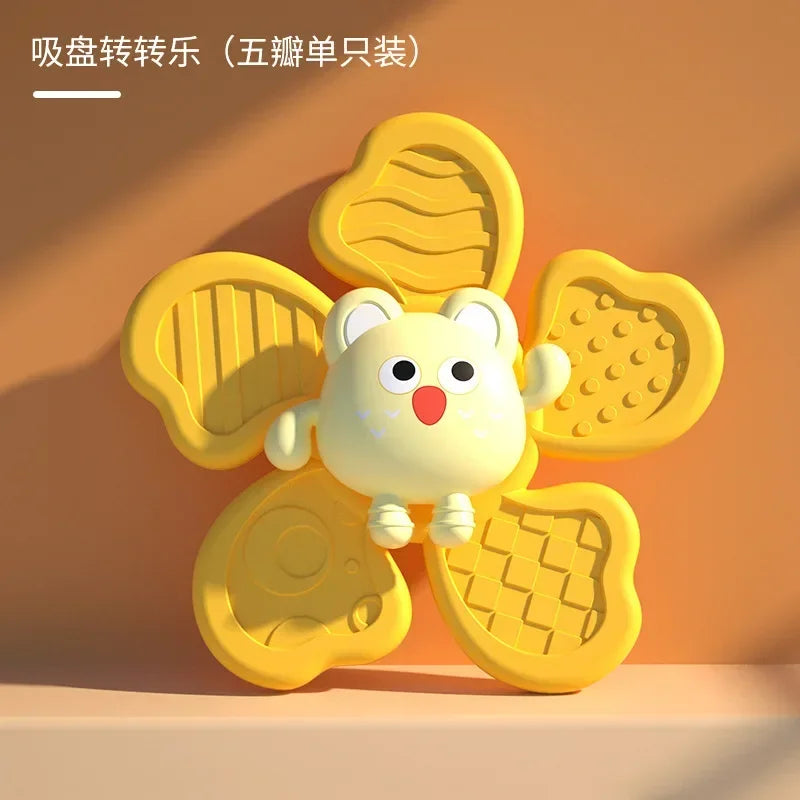 Baby Bath Toys Funny Bathing Sucker Spinner Suction Cup Cartoon Rattles Fidget Educational Toys For Children Boys Gift