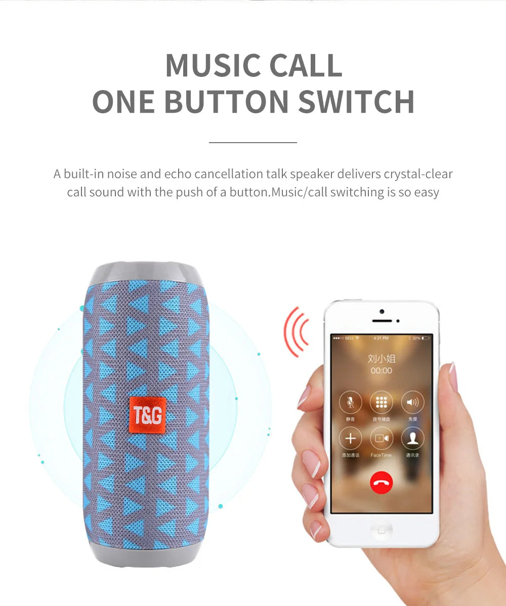 Bluetooth Speaker T&G TG117 Portable TWS Sound Box Waterproof Loudspeaker Outdoor Stereo Surround Speakers Support TF FM Radio