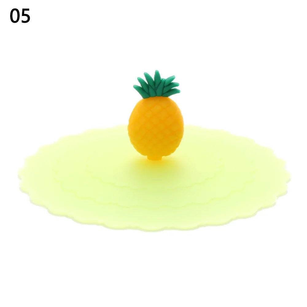 Cartoon 10cm Cute Silicone Cup Cover Heat-resistant Leak Proof Sealed Lids Cap Dustproof Cup Cover Suction Cup Cover Tea Lids