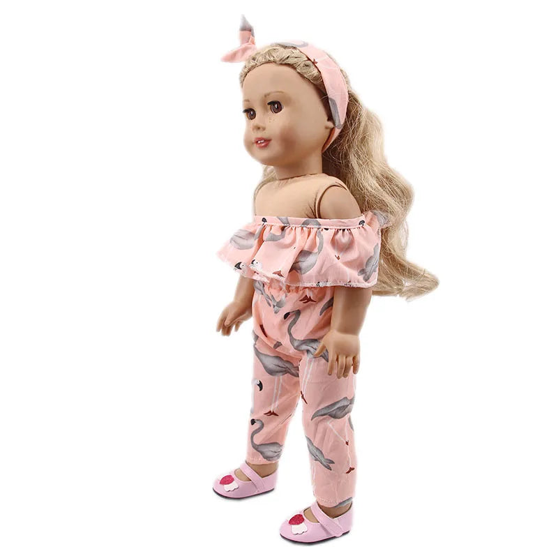 2 Pcs/Set Animal Pajamas Suit For 43 Cm Born Baby Reborn Doll Clothes Accessories 18 Inch Doll Girls Toys Our Generation Nenuco