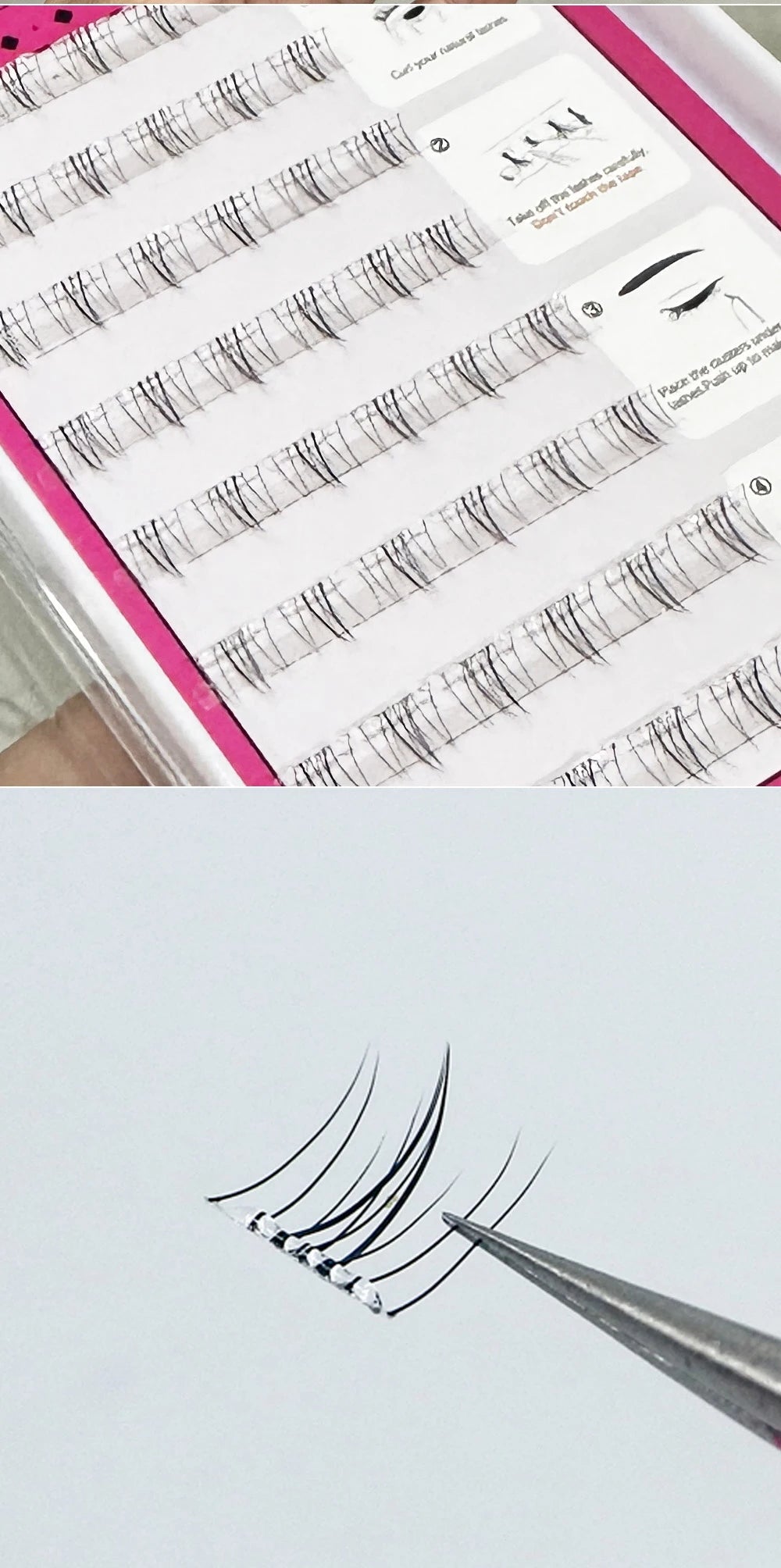 Self Adhesive Bottom Lashes No Glue Needed Reusable Under Eyelash Korean / Makeup DIY Individual Manga Lash Clusters