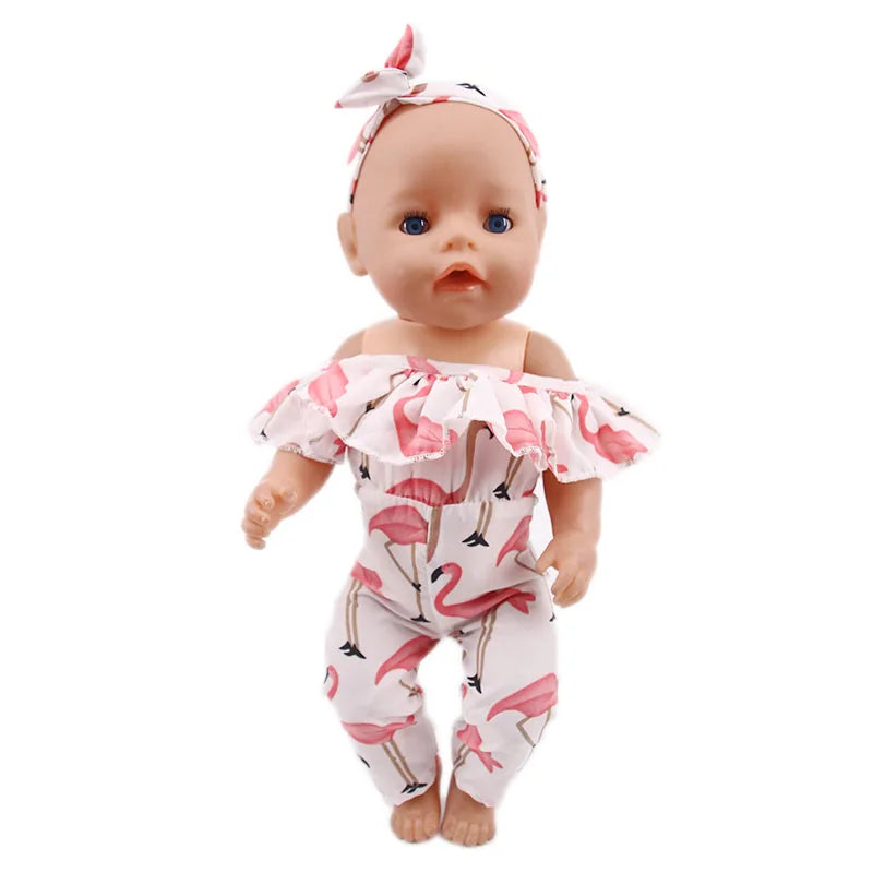 2 Pcs/Set Animal Pajamas Suit For 43 Cm Born Baby Reborn Doll Clothes Accessories 18 Inch Doll Girls Toys Our Generation Nenuco
