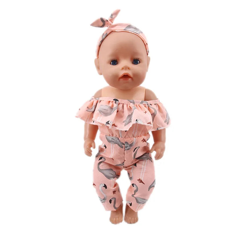 2 Pcs/Set Animal Pajamas Suit For 43 Cm Born Baby Reborn Doll Clothes Accessories 18 Inch Doll Girls Toys Our Generation Nenuco