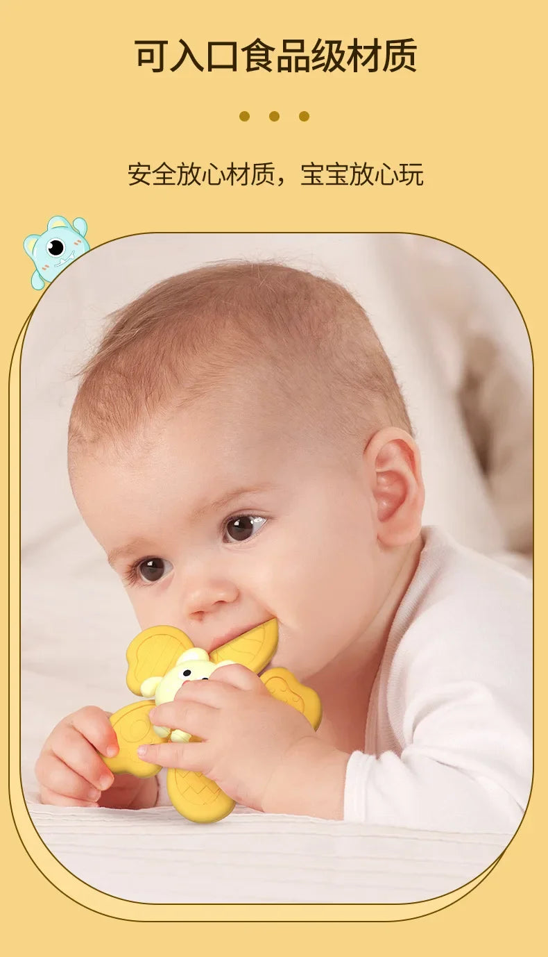 Baby Bath Toys Funny Bathing Sucker Spinner Suction Cup Cartoon Rattles Fidget Educational Toys For Children Boys Gift