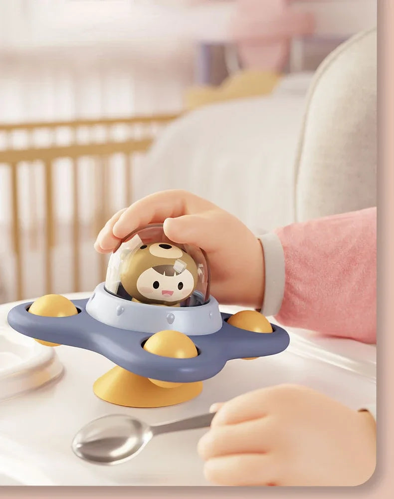 Baby Bath Toys Funny Bathing Sucker Spinner Suction Cup Cartoon Rattles Fidget Educational Toys For Children Boys Gift