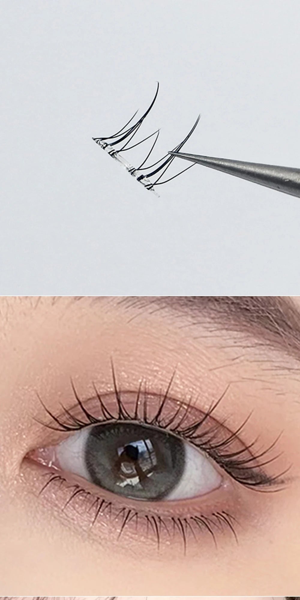 Self Adhesive Bottom Lashes No Glue Needed Reusable Under Eyelash Korean / Makeup DIY Individual Manga Lash Clusters