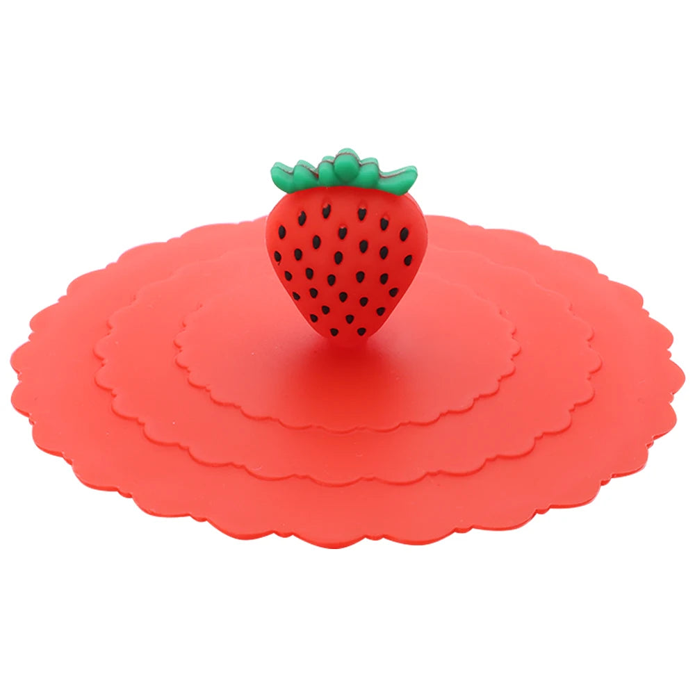 Cartoon 10cm Cute Silicone Cup Cover Heat-resistant Leak Proof Sealed Lids Cap Dustproof Cup Cover Suction Cup Cover Tea Lids