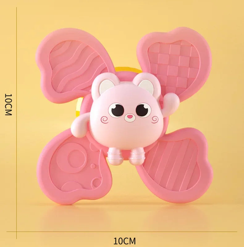 Baby Bath Toys Funny Bathing Sucker Spinner Suction Cup Cartoon Rattles Fidget Educational Toys For Children Boys Gift