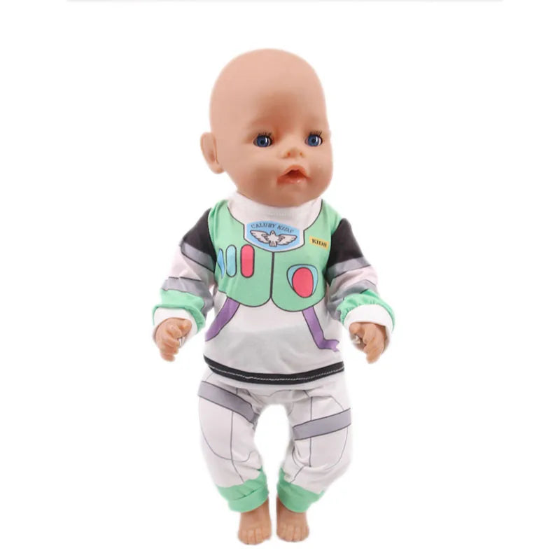 2 Pcs/Set Animal Pajamas Suit For 43 Cm Born Baby Reborn Doll Clothes Accessories 18 Inch Doll Girls Toys Our Generation Nenuco