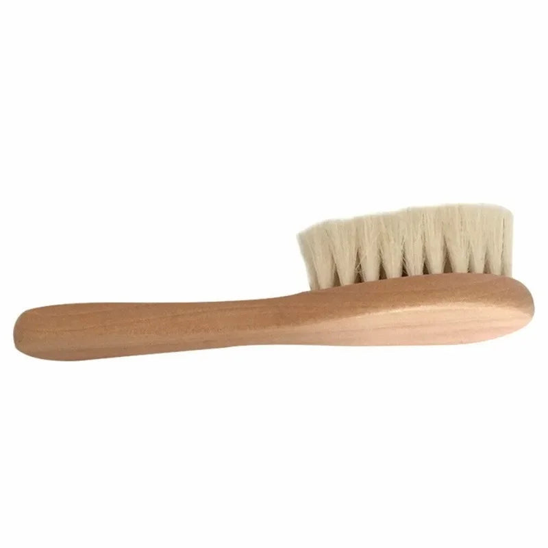 Newborn Baby Wool Baby Wooden Brush Comb Newborn Hair Brush Infant Head Massager Portable Baby Comb Hair Bath Brush Comb New