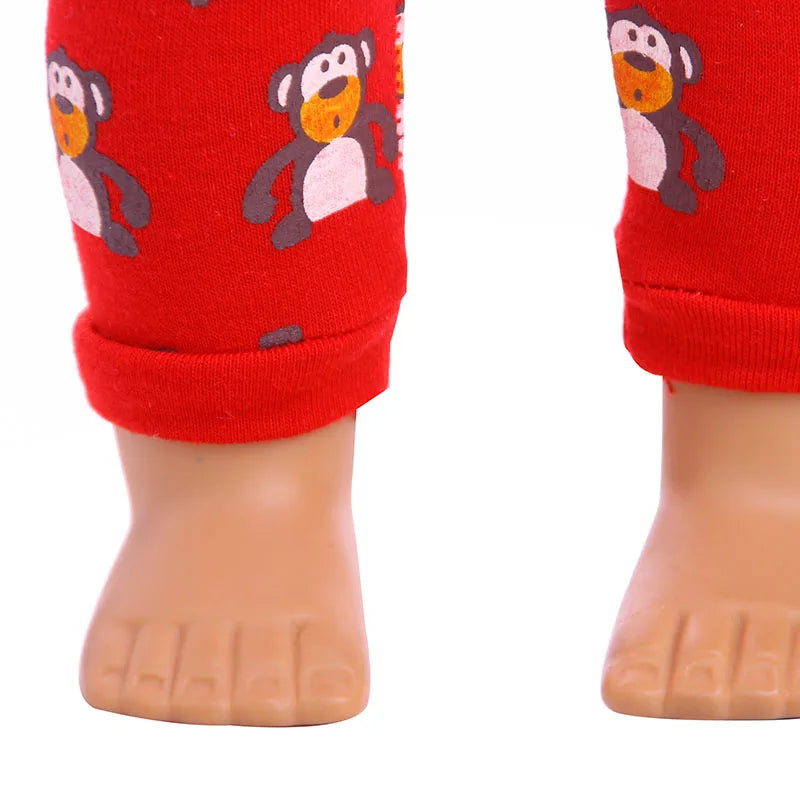 2 Pcs/Set Animal Pajamas Suit For 43 Cm Born Baby Reborn Doll Clothes Accessories 18 Inch Doll Girls Toys Our Generation Nenuco