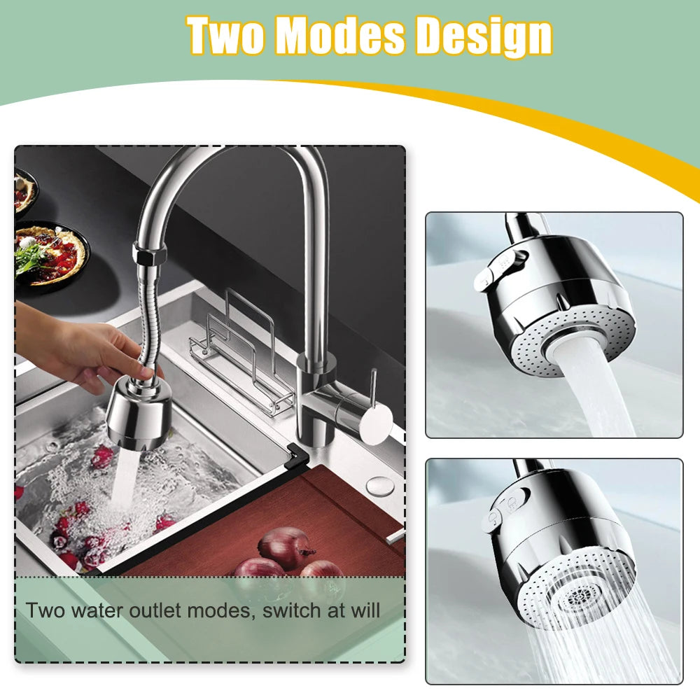 2/3Mode Faucet Extender 360Degree Rotatable Faucet Nozzle Adapter Home Water Saving Bubbler Kitchen Bathroom Faucet Accessories