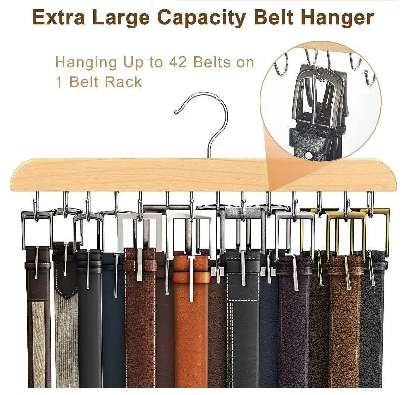 Wooden Belt Rack Women Storage Hangers for Clothes Case Home Wardrobe Accessories Supplly Scarf Organizer Men Tie Belt Hangers