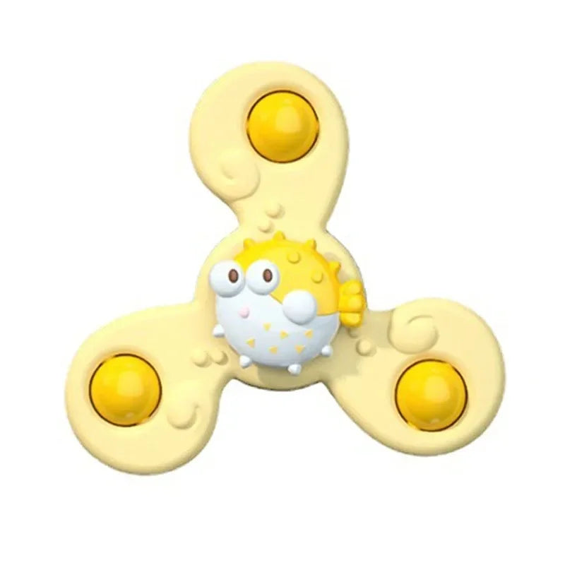 Baby Bath Toys Funny Bathing Sucker Spinner Suction Cup Cartoon Rattles Fidget Educational Toys For Children Boys Gift