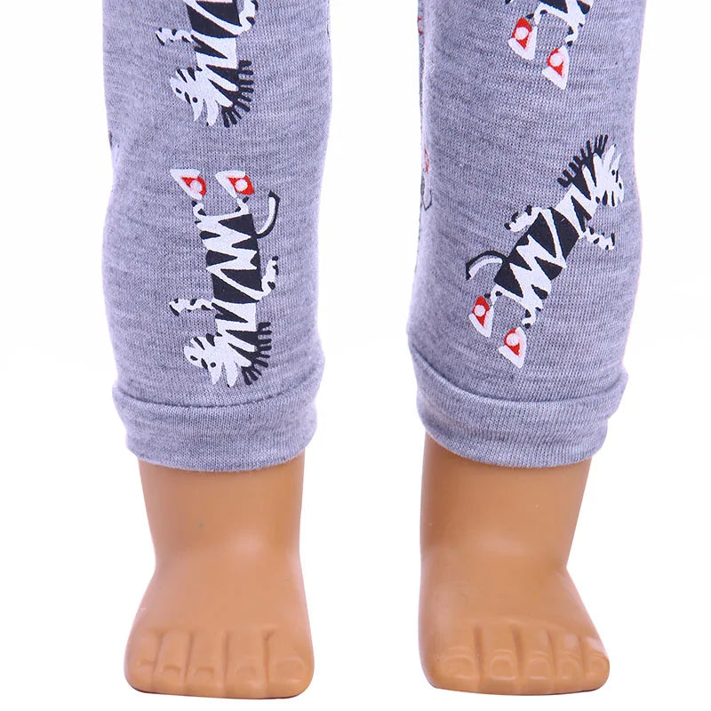 2 Pcs/Set Animal Pajamas Suit For 43 Cm Born Baby Reborn Doll Clothes Accessories 18 Inch Doll Girls Toys Our Generation Nenuco