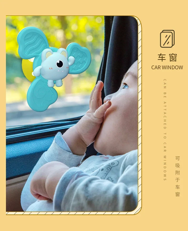 Baby Bath Toys Funny Bathing Sucker Spinner Suction Cup Cartoon Rattles Fidget Educational Toys For Children Boys Gift