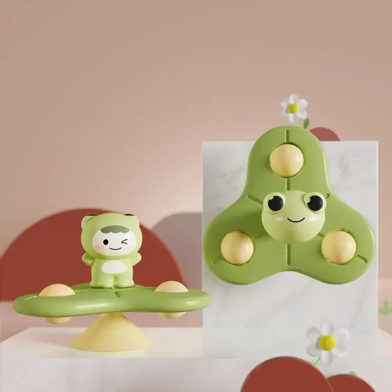 Baby Bath Toys Funny Bathing Sucker Spinner Suction Cup Cartoon Rattles Fidget Educational Toys For Children Boys Gift