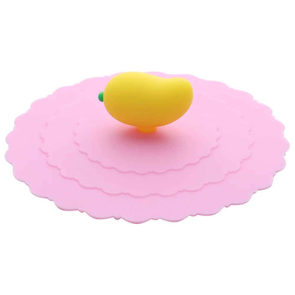 Cartoon 10cm Cute Silicone Cup Cover Heat-resistant Leak Proof Sealed Lids Cap Dustproof Cup Cover Suction Cup Cover Tea Lids