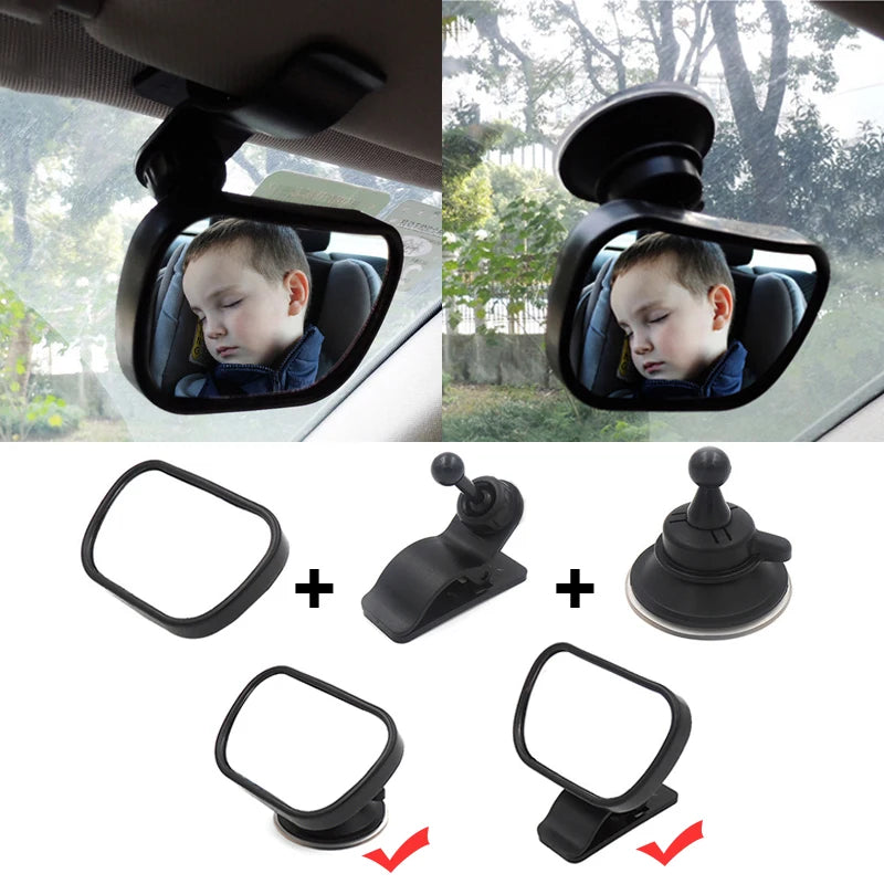 Black White View Back Seat Mirror Baby Car Mirror Safety Seat Headrest Rearview Mirror Baby Facing Rear Ward Car Kids Monitor