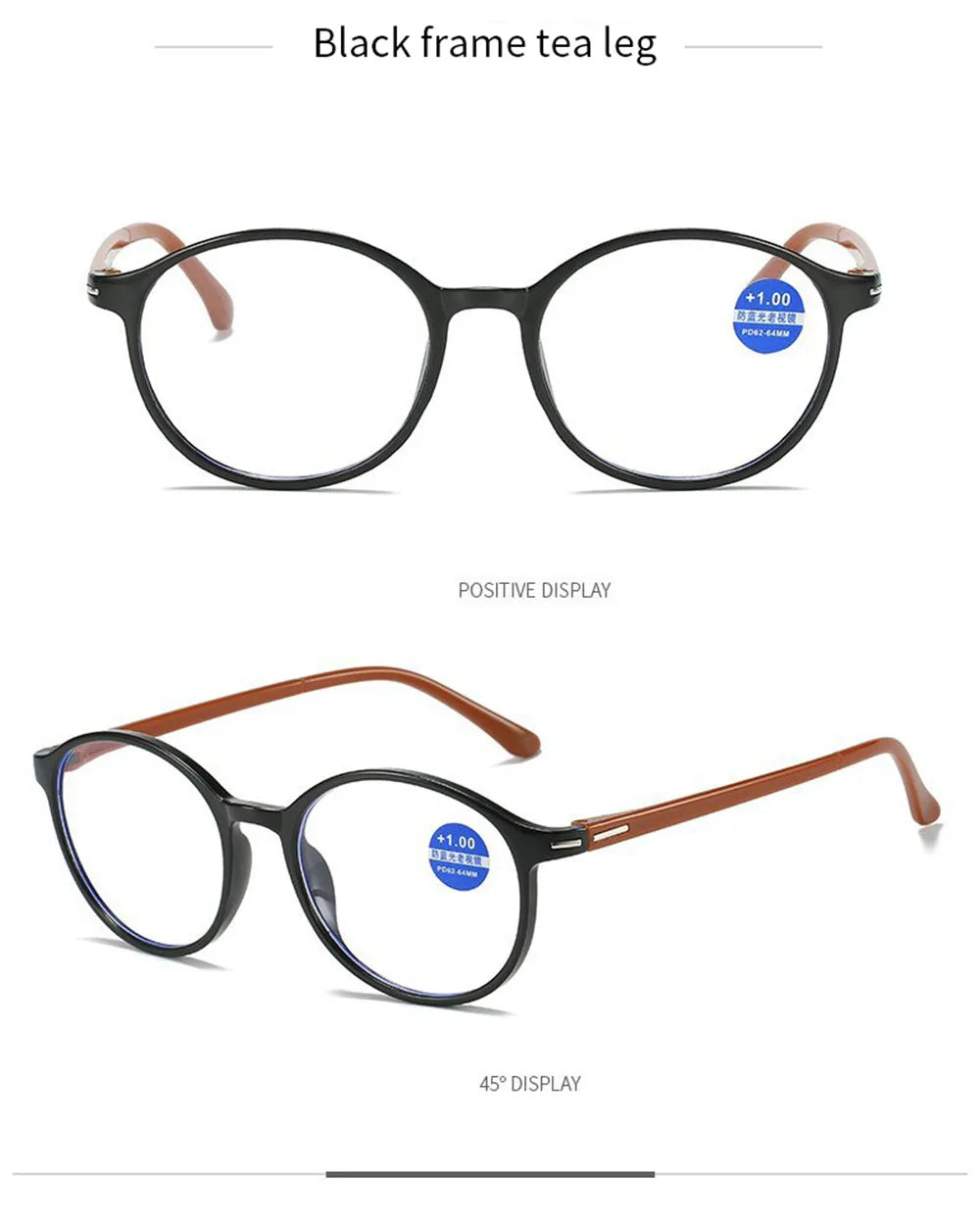 Reading Glasses Men Women Vintage Anti Blue Light Presbyopic Eyeglasses Round Full Frame Eyewear +1.0+1.5+2.0+2.5 +4.0