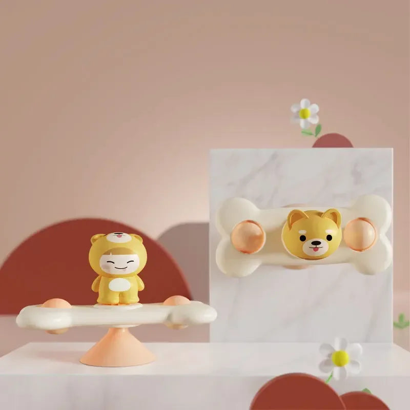 Baby Bath Toys Funny Bathing Sucker Spinner Suction Cup Cartoon Rattles Fidget Educational Toys For Children Boys Gift