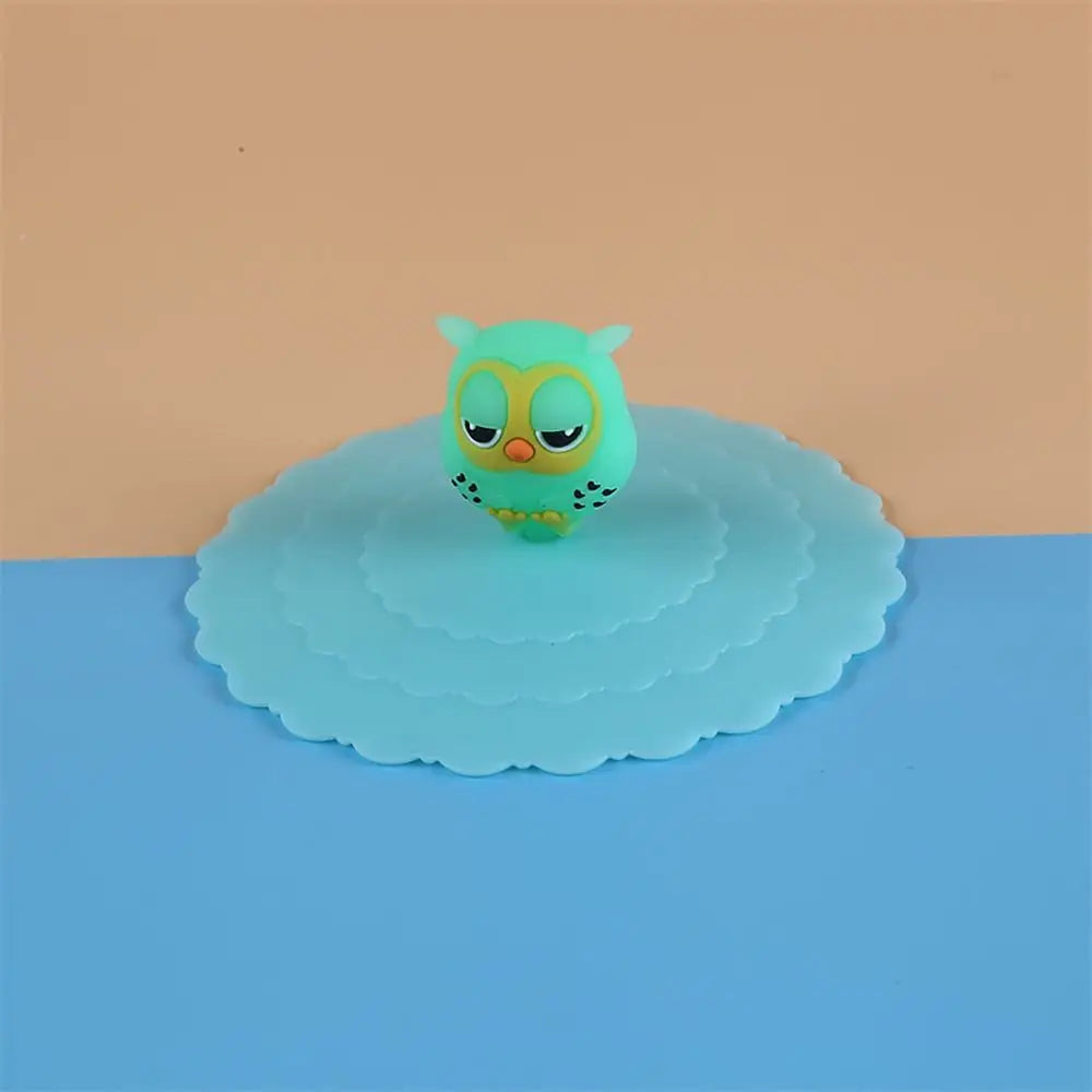 Cartoon 10cm Cute Silicone Cup Cover Heat-resistant Leak Proof Sealed Lids Cap Dustproof Cup Cover Suction Cup Cover Tea Lids