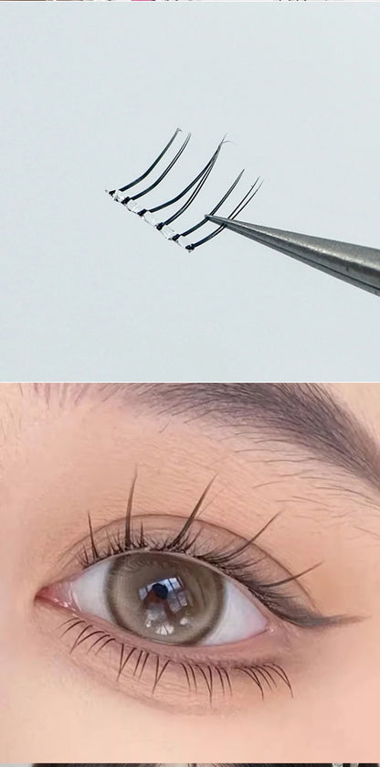 Self Adhesive Bottom Lashes No Glue Needed Reusable Under Eyelash Korean / Makeup DIY Individual Manga Lash Clusters